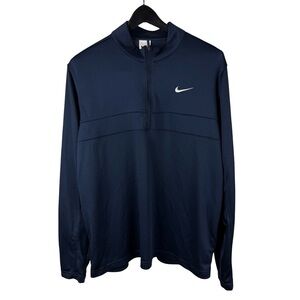 Mens Nike Dri Fit Micro Swoosh Lightweight Quarter Zip Blue Sweatshirt Size L
